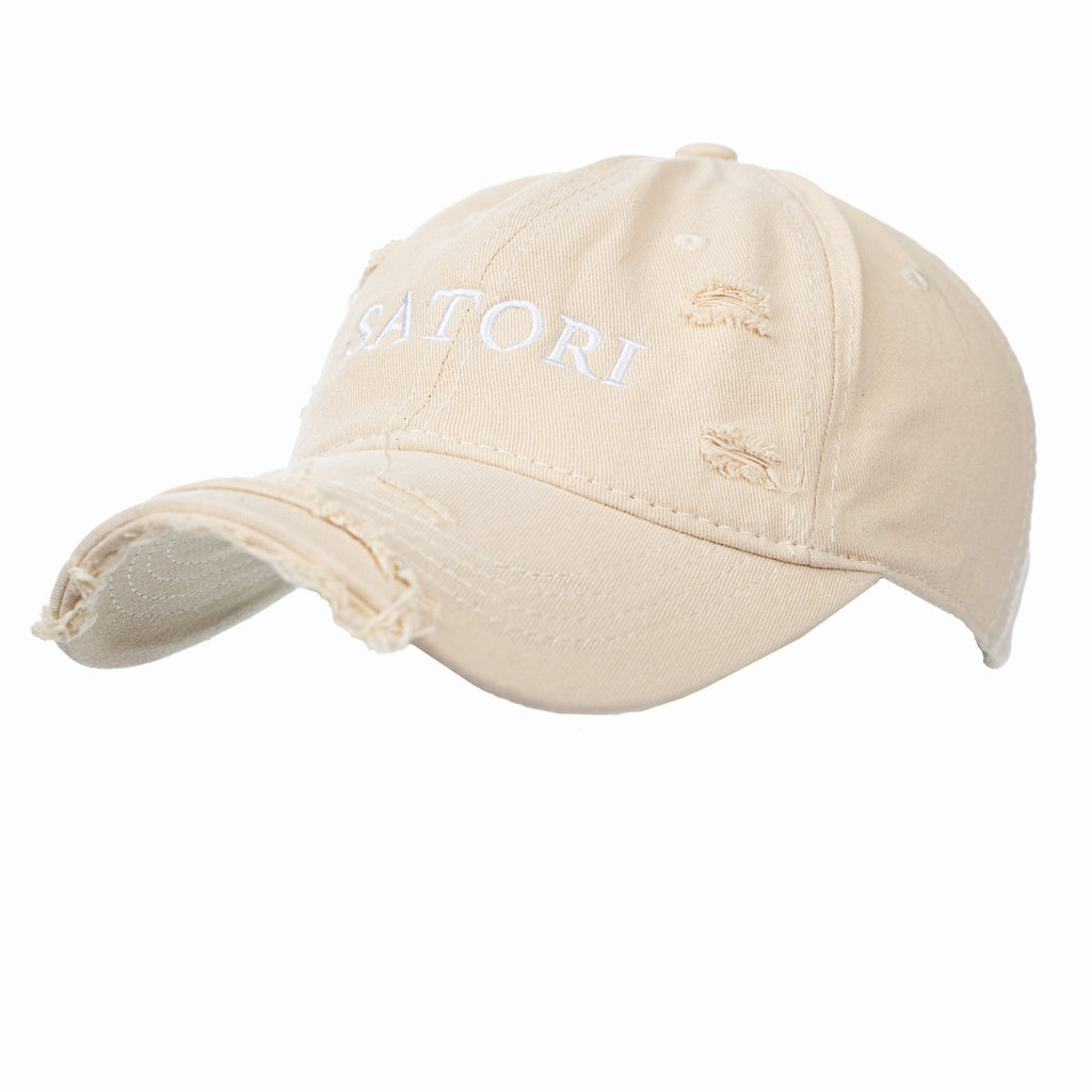 Distressed Cream Cap